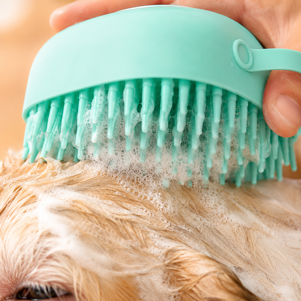 Silicone Pet Bath Brush with Shampoo Dispenser